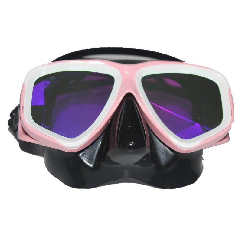 topis 新款镀膜反光防雾潜水镜浮潜深潜OW考证潜水装备黑胶白