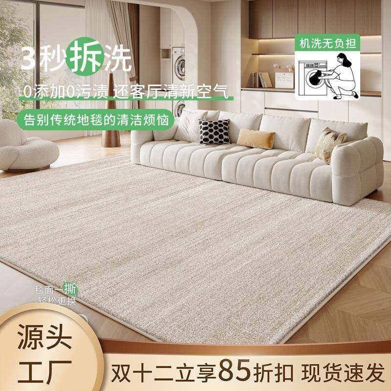 可拆洗地毯客厅奶油风防污可擦沙发地垫房间卧室高级大面积全铺毯