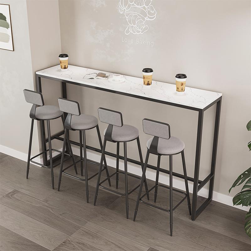 靠墙吧台桌高脚桌家用客厅小吧台长条桌奶茶店桌椅组合吧台桌子