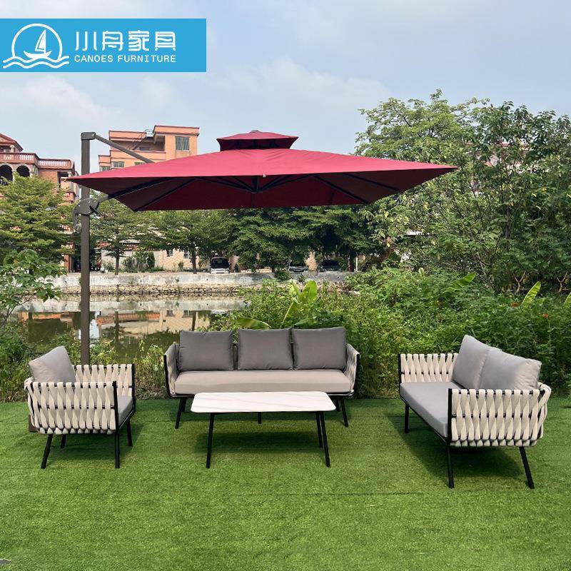 户外花园庭院酒吧酒店绳编沙发室外露台阳台防水防晒手工编织椅子