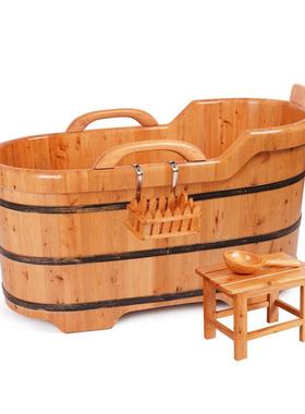 2TCU香柏木成人沐浴桶加厚实木质浴缸家用商业泡澡桶大浴盆洗浴桶