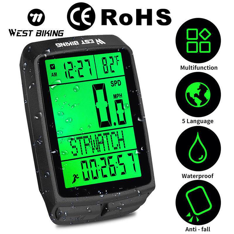 五国语言山地车公路自行车无线码表多功能界面防水测速器骑行装备