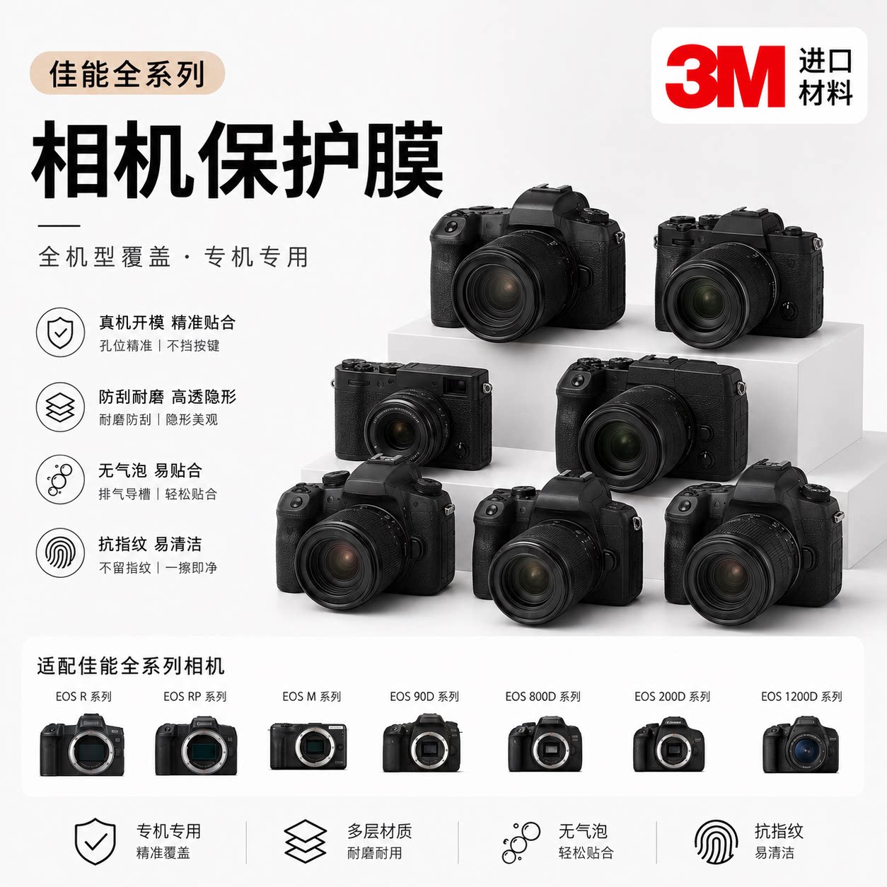 适用于佳能全系列相机镜头保护3M贴膜胶带改色贴纸胶布碳纤维迷彩图片