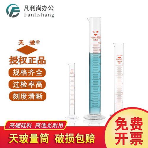 天玻A级玻璃量筒量入式高硼硅料透明刻度计量杯5 10 25 50 250ml
