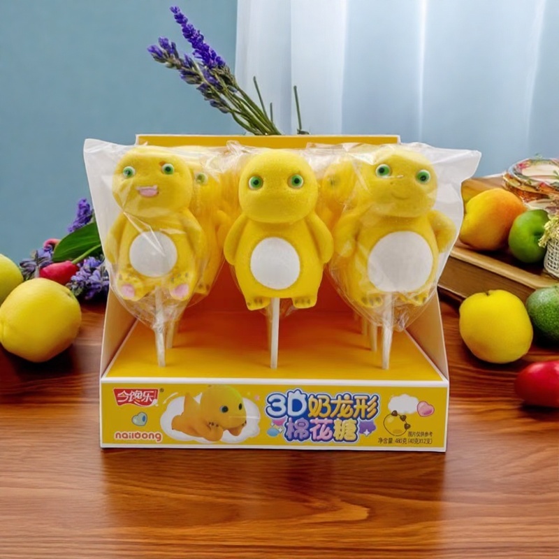 今馋乐3D奶龙形棉花糖棒棒糖