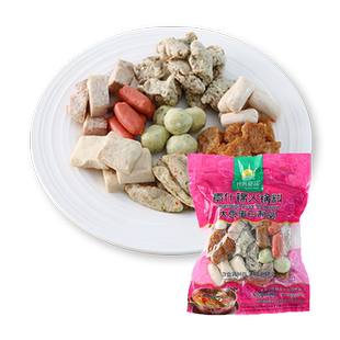 冷冻齐善素食素什锦火锅料素肉丸子佛家纯净麻辣味素火锅底料食材
