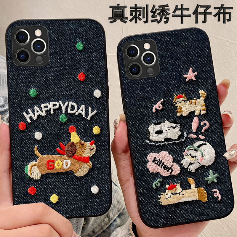 牛仔真刺绣，针织布艺