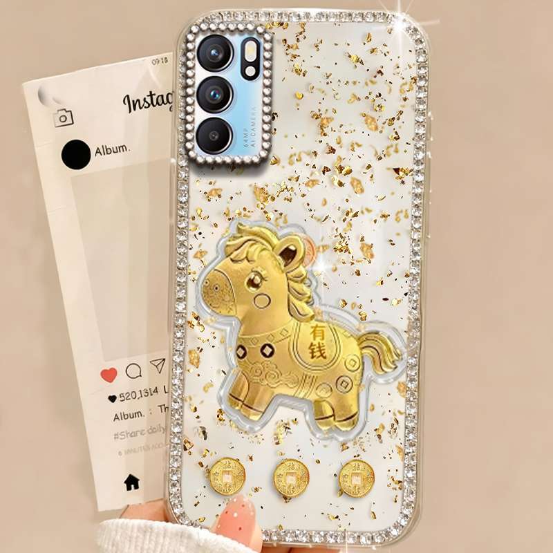 马年春节新款，金箔滴胶，不发黄