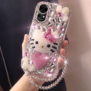 高端满钻镶钻适用华为nova12手机壳小众荣耀100Pro卡通200Pro/2025年P70art全包60SE防摔p30pro透明12s保护套