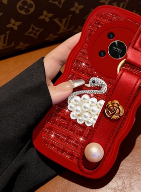 红色喜庆布艺小香风适用荣耀X30手机壳本命年X20SE马年10SE喜庆60X过年60Pro全包3Pro春节12Pro名媛V30保护套