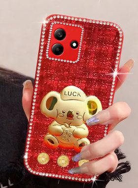 红色新年平安适用Redmi红米Note14手机壳春节9新款10X 保护套12+网红15+布艺12镶钻12极速版喜庆9 4G女款11+