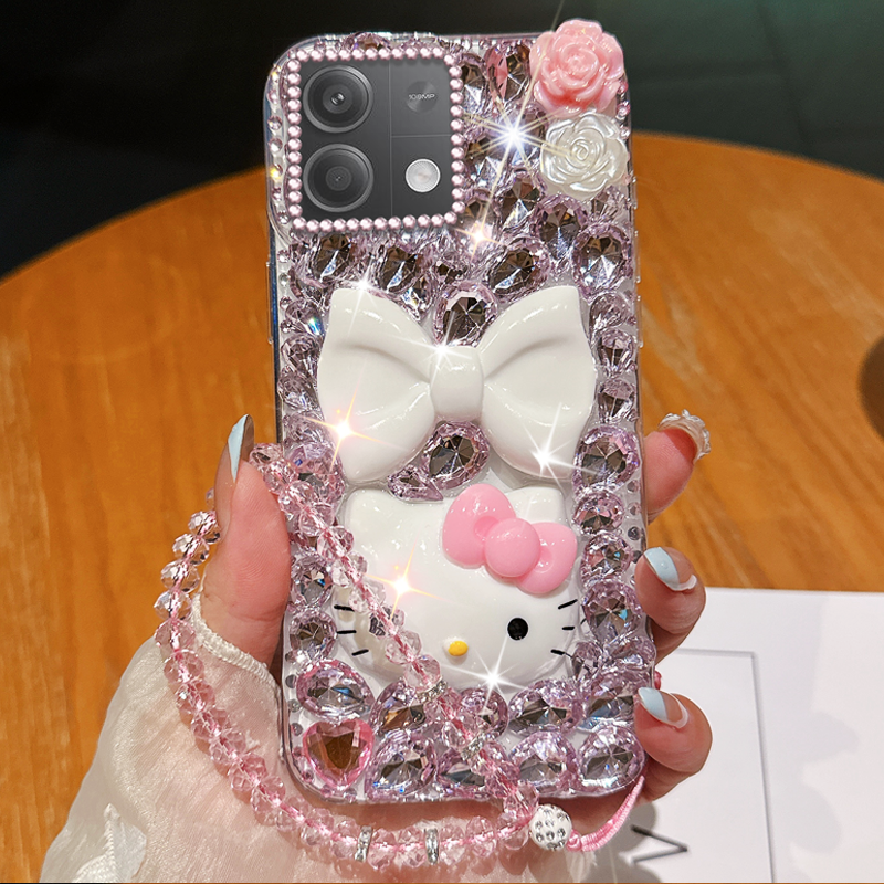 少女心卡通闪钻适用redmi红米Note13手机壳外壳15软壳14全包13巨好看12水钻8网红12新款11青春版镶钻1S高级感