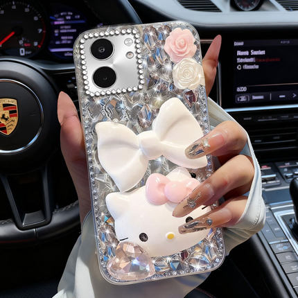 卡通KT猫镶钻适用vivoY50 5G手机壳上档次X23幻彩版/2026Y77e保护套Y53s本命年Y300满钻Y70s高级感Y5S外壳y93