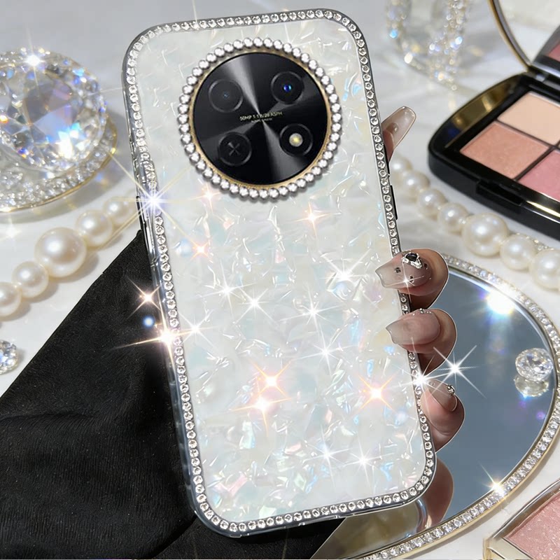 高级镶钻七彩贝壳适用华为畅享60X手机壳硅胶70pro高级感80Promax全包70Air/2026年70Pro女款X60新款70x防摔