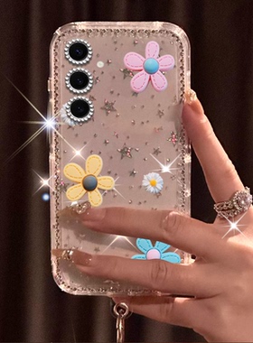 春天闪钻巨好看适用三星GalaxyS24手机壳外壳S9软壳S21plus网红S30高级感S10小清新S25新款S21/2026年
