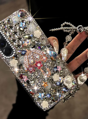 满钻奢华高级水钻适用三星A56 5G手机壳镶钻A73 5G防摔A32 4G新品A54 5G女款S24小众A52s/2025年S22全包