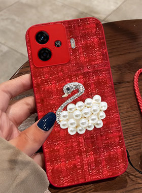 红色本命年布艺小香风适用iQOOZ9手机壳结婚6秋冬U3x春节5保护套Z3喜庆Z9过年Z5冬天U3/2026年U1外壳Z7i防摔