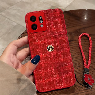 红色本命年布艺小香风适用荣耀Play9T手机壳春节X10全包4T外壳8T防摔3喜庆X40i秋冬x60pro名媛9c结婚保护套
