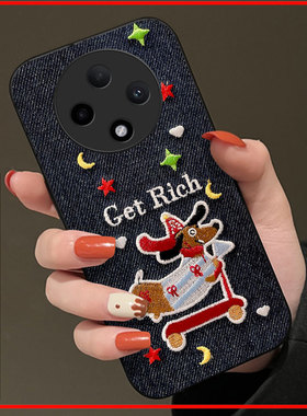 情侣牛仔布艺刺绣适用OPPOA3 5G手机壳秋冬K10女款findX7Ultra外壳A92S/2026年oppok7保护套K10高级感A3i保暖