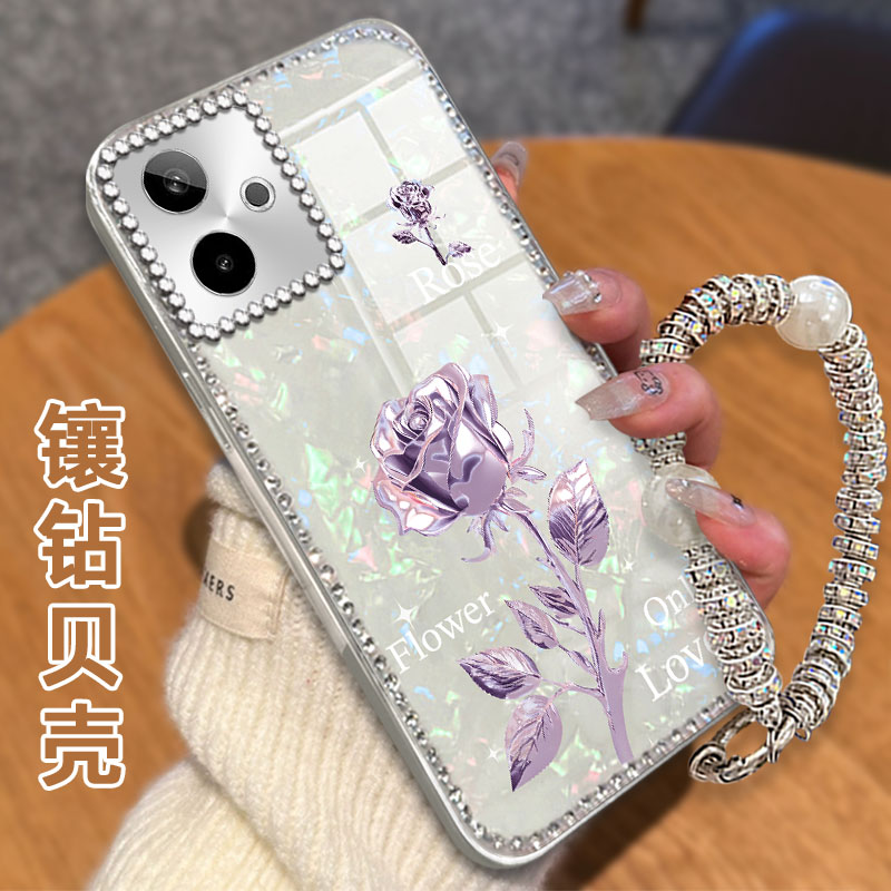 高级感电镀贝壳纹镶钻  不掉漆 不掉色