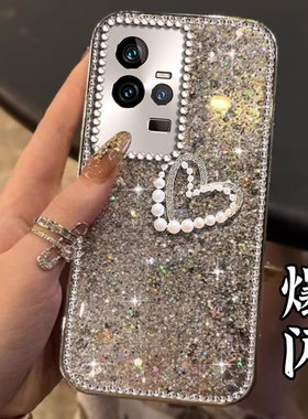 直边镶钻爆闪适用iQOO11手机壳小众12网红y7s女款S15防摔Z3奢华Neo10Pro高级感S18E外壳5全包z7x保护套X90+