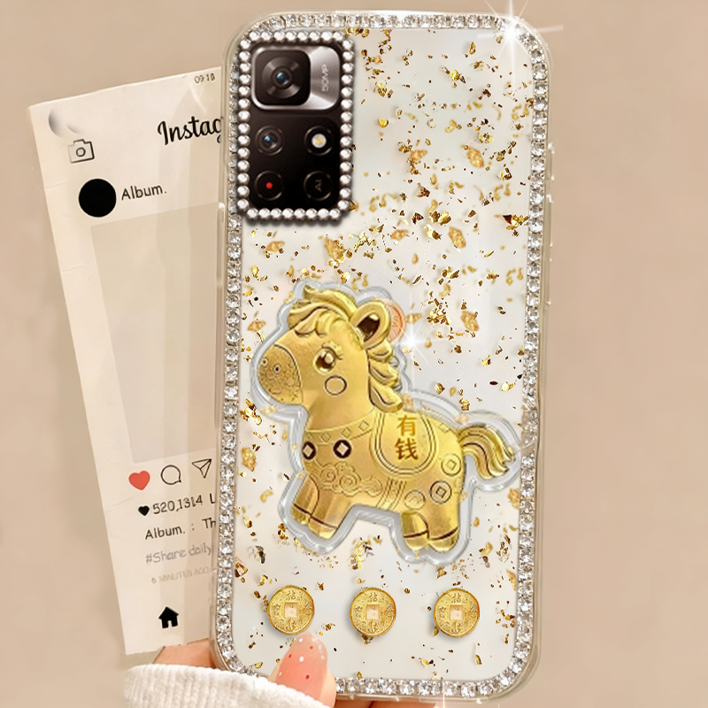 马年春节新款，金箔滴胶，不发黄