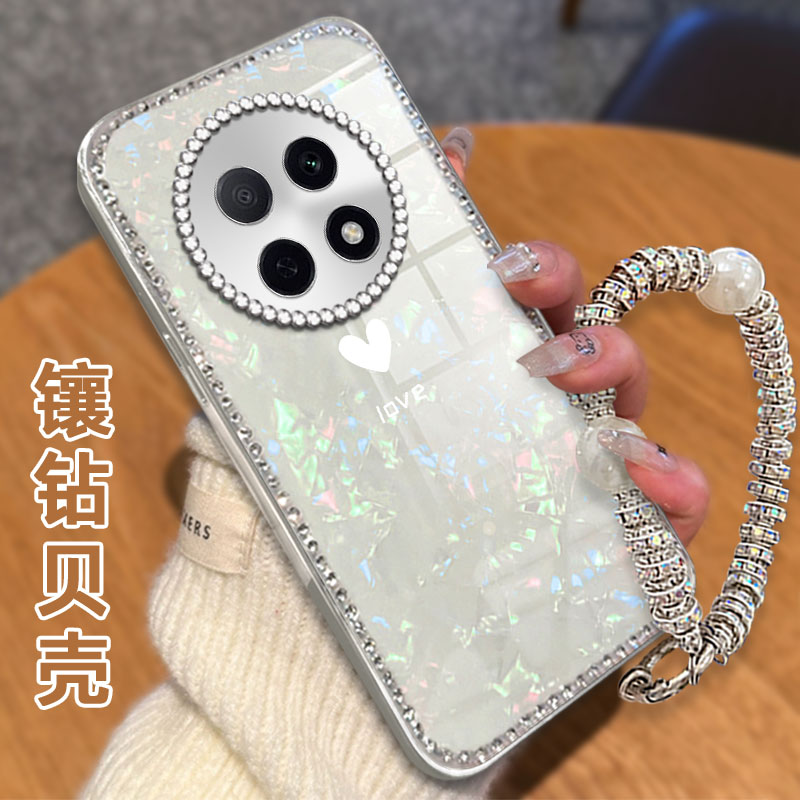 高级感电镀贝壳纹镶钻  不掉漆 不掉色