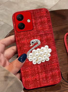 红色本命年布艺小香风适用荣耀X60i手机壳全包40喜庆x40i过年X20保护套6T/2026年6T防摔5T春节X70i外壳9T冬天