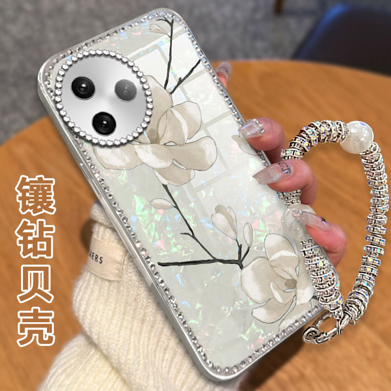 高级感电镀贝壳纹镶钻  不掉漆 不掉色