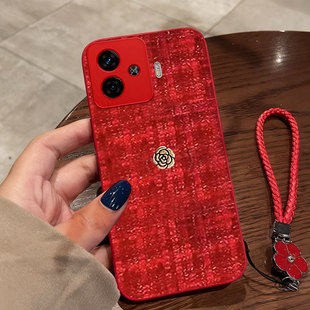 红色本命年布艺小香风适用iQOOZ9手机壳结婚Z7x秋冬5活力版 2026年3春节Z8 冬天6防摔Z9x外壳Z1喜庆U1本命年Z5