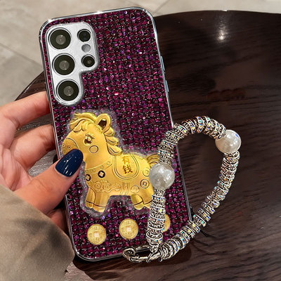 马上有钱新年本命年新款适用三星GalaxyS23Ultra手机壳结婚S25+春节S24/2026年S24+防摔S25全包S23+保护套