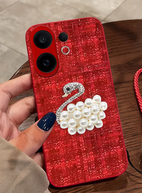 红色本命年布艺小香风适用vivoS30手机壳过年S6保护套S18名媛S18e喜庆S19/2026年S1外壳S1喜庆S7秋冬S20冬天