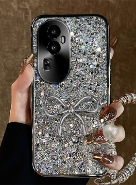 直边电镀爆闪适用OPPOReno10手机壳11Pro新款ren05K高级感6/7/8/9全包findx6Pro女款k9s保护套0pp0/opp/a1/a2