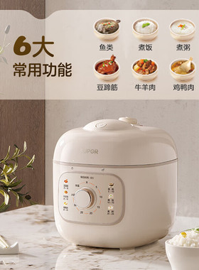 苏泊尔电压力锅家电2升迷你小型电饭锅白陶晶内胆SY-20FD2001
