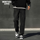 宽松直筒休闲长裤 迈特优黑色美式 新款 男2025秋季 子 潮牌牛仔裤