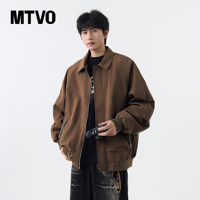 【巴恩风】棕色棒球服夹克男外套