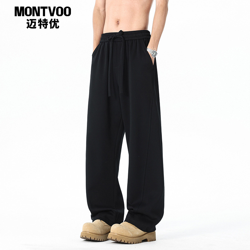 【潮流百搭】直筒弯刀休闲卫裤