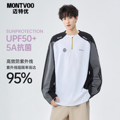 迈特优撞色速干骑行服男女春季 T恤健身训练运动上衣服 半拉链长袖