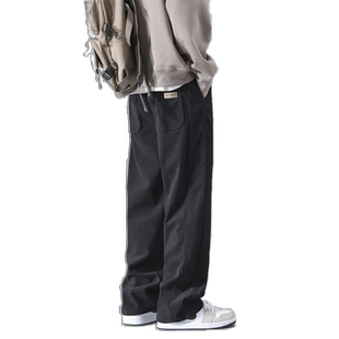 迈特优灯芯绒裤子男春秋新款宽松垂感直筒卫裤休闲运动长裤子