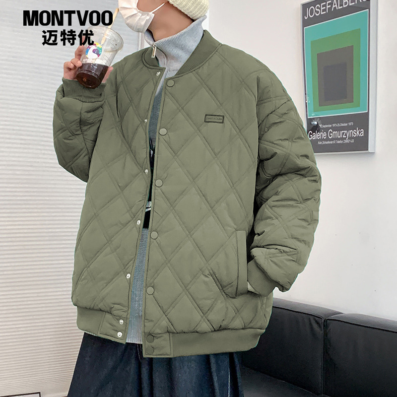 迈特优加厚冬季菱形格保暖棉衣