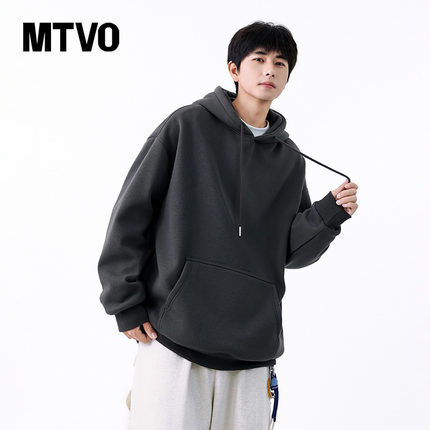 MTVO迈特优重磅连帽卫衣男女款秋季美式oversize高街潮牌休闲外套