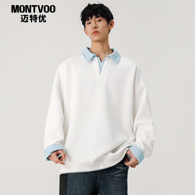 【一眼就心动】假两件POLO衫上衣