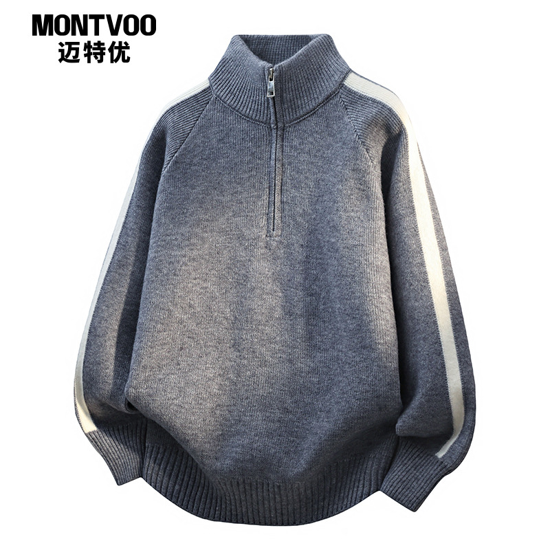 【保暖穿搭】立领半拉链针织毛衣