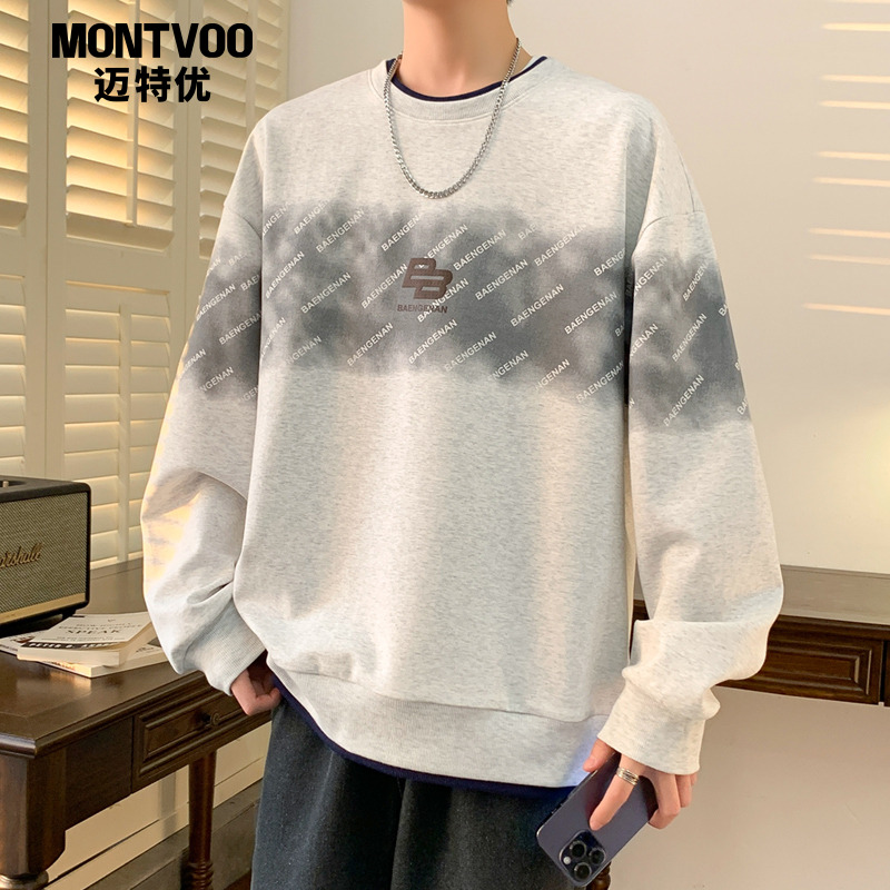 迈特优卫衣男春秋复古长袖t恤