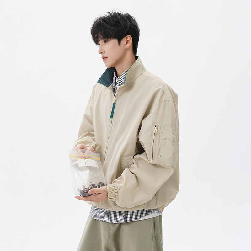 迈特优山系户外防风撞色外套男女士春季新款宽松立领运动夹克风衣