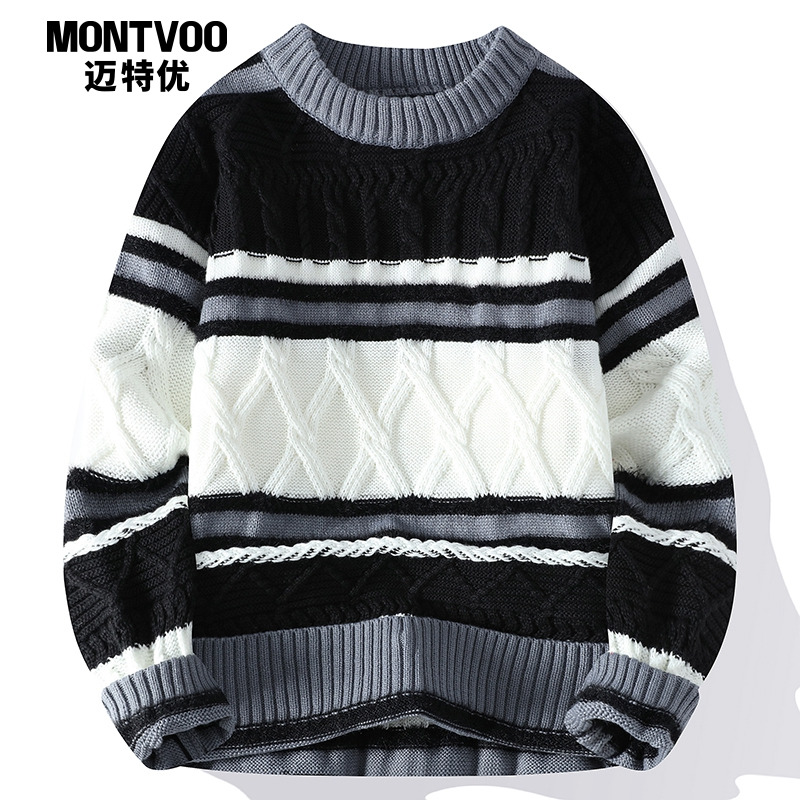 慵懒风毛衣男生2024新款冬季