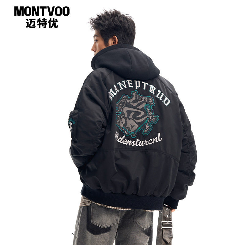 迈特优飞行员羽绒服男女短款连帽冬季加厚夹克机能风工装潮牌外套,男装,羽绒服,淘宝优惠券,粉丝福利购,淘宝优惠卷