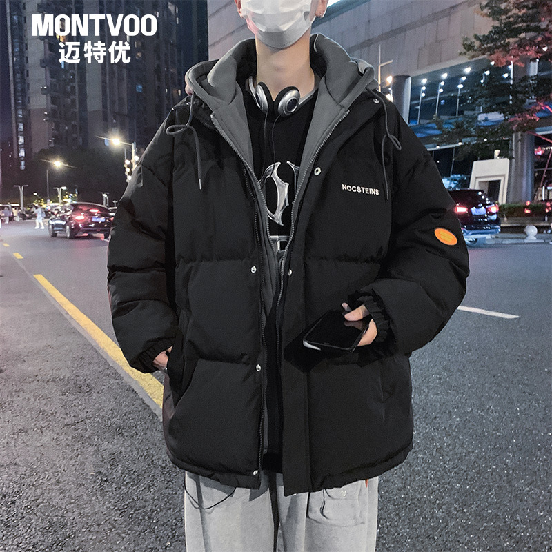 假两件羽绒棉潮冬季棉衣