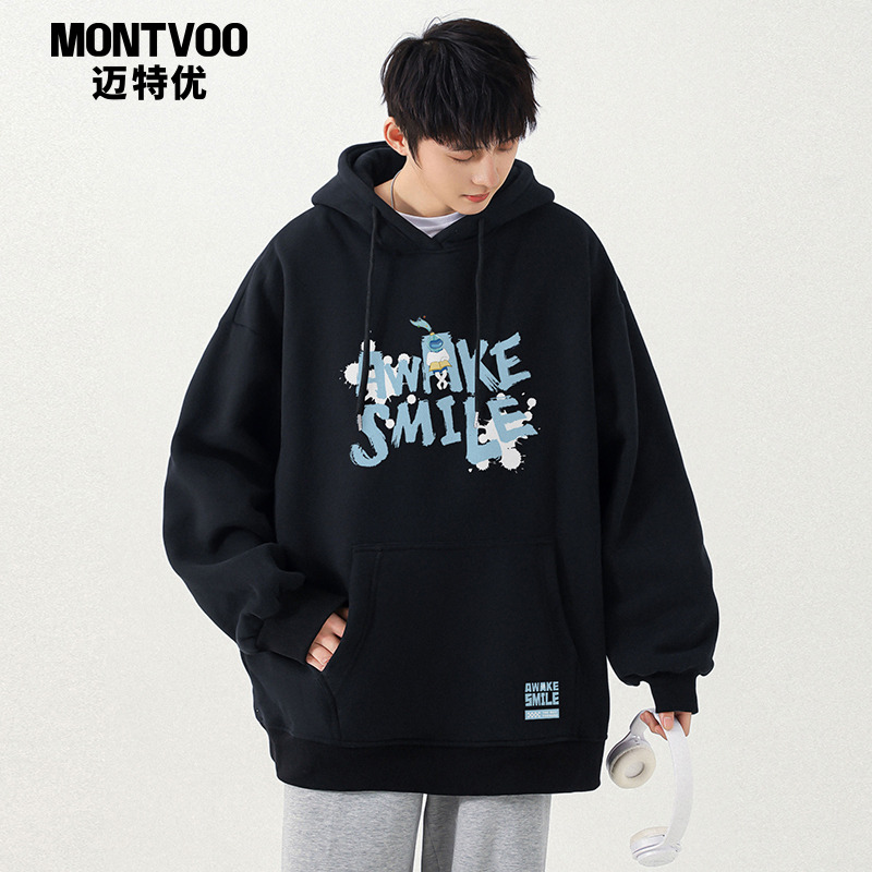 美式连帽卫衣打底衫潮流百搭