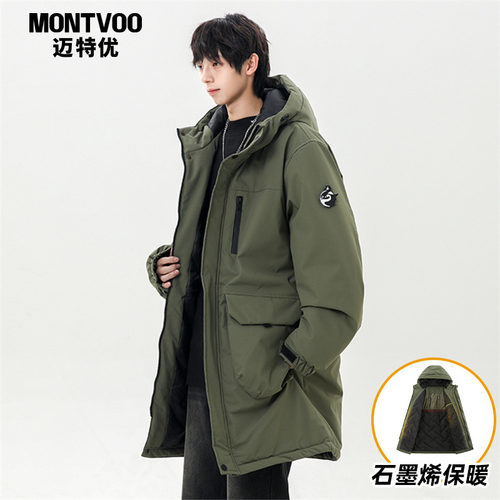 加厚军大衣】中长款连帽棉衣外套